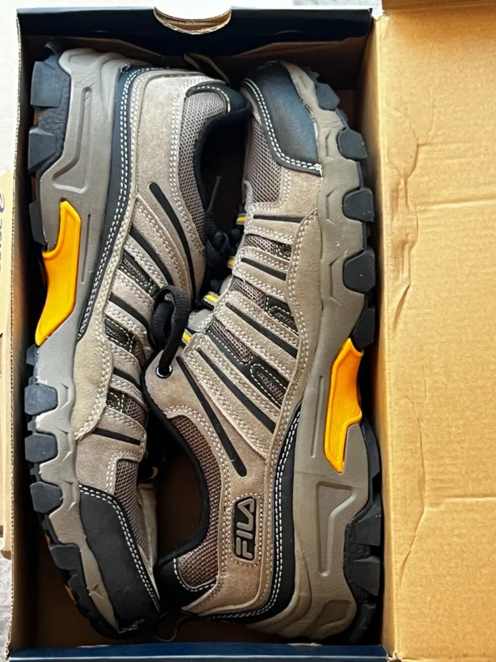 FILA Trail Hiking Shoes Brown Orange Men’s 11.5 New Y2K